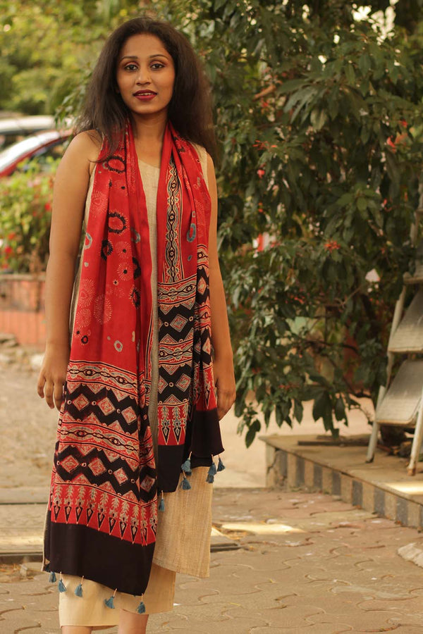 Modal Silk Ajrakh Stole