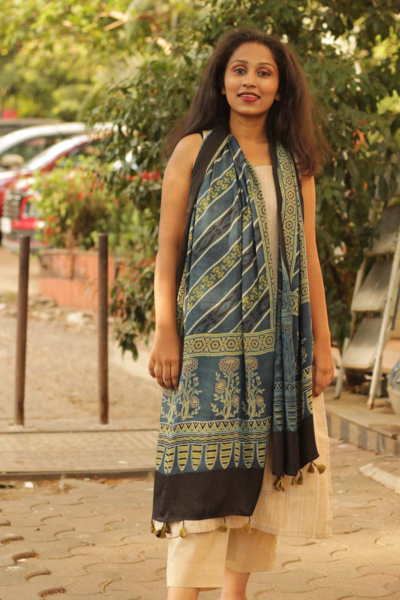 Antara | Modal Silk Ajrakh Stole