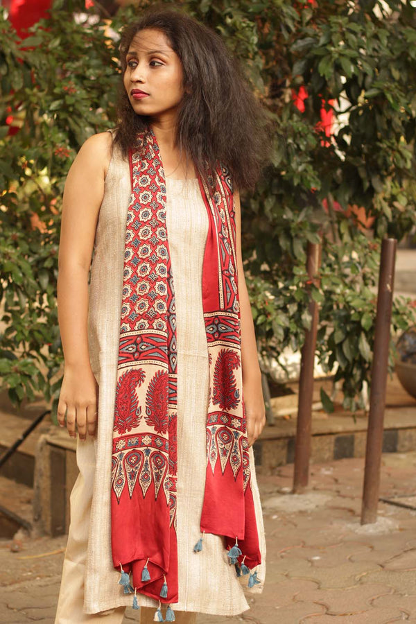 Modal Silk Ajrakh Stole