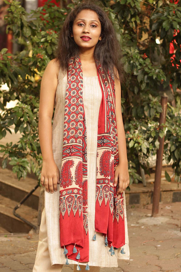 Modal Silk Ajrakh Stole