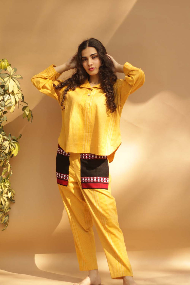 Go Boho Co-Ord Set- Yellow with Leirum Phee Pockets