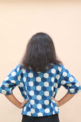 Indigo Shatkon Cropped Shirt