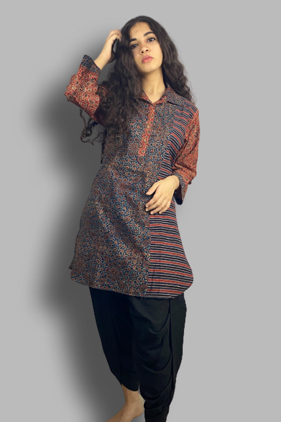 Basic Dhoti | Black Cotton