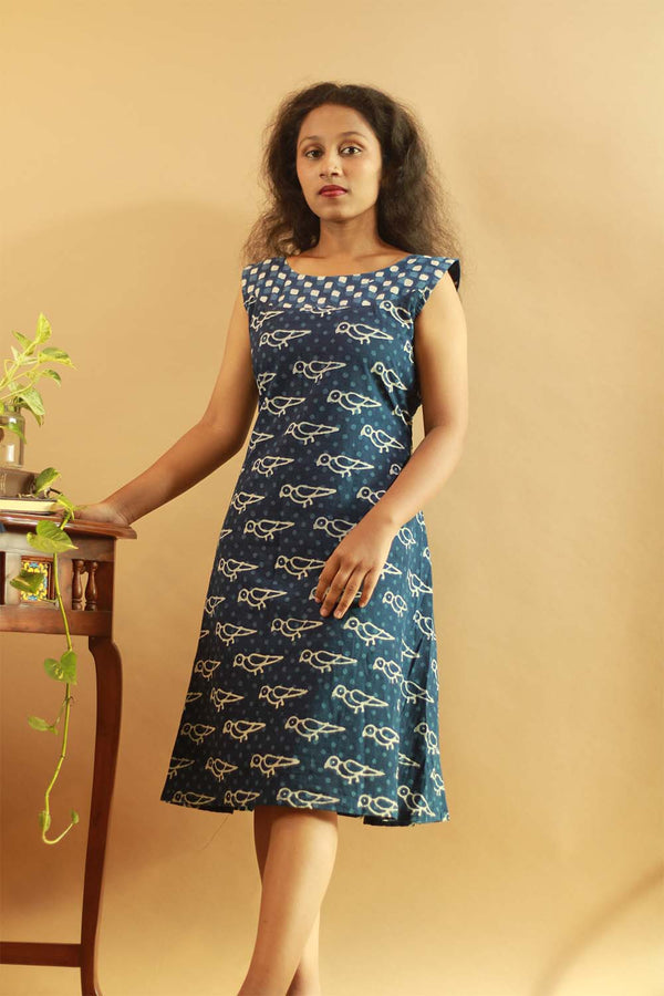 Easy Shift Dress in Indigo