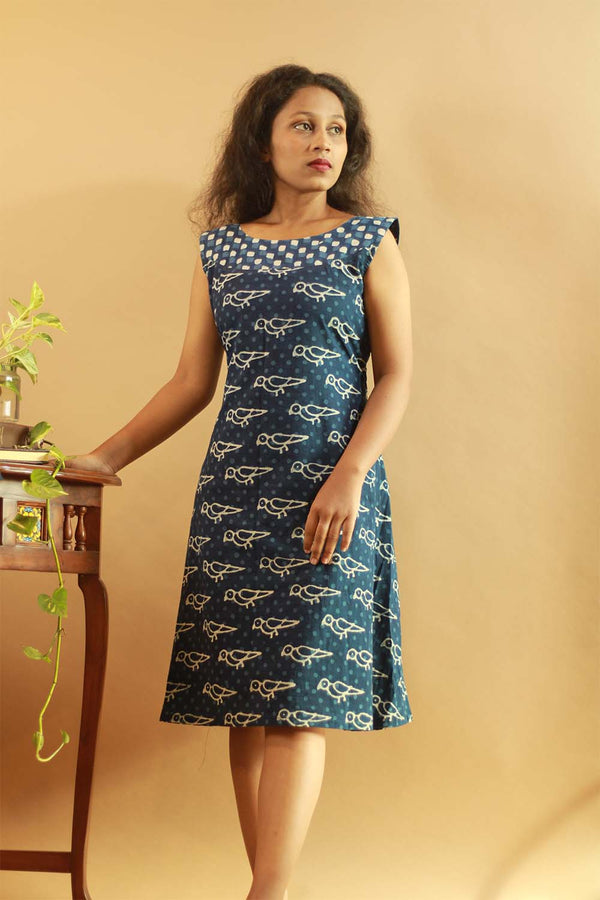 Easy Shift Dress in Indigo