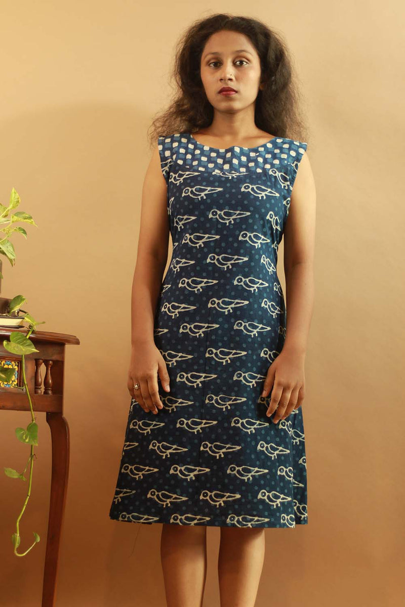Easy Shift Dress in Indigo
