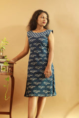 Easy Shift Dress in Indigo