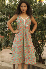 Sunset Soiree Spaghetti Dress- Sanganeri