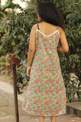 Sunset Soiree Spaghetti Dress- Sanganeri