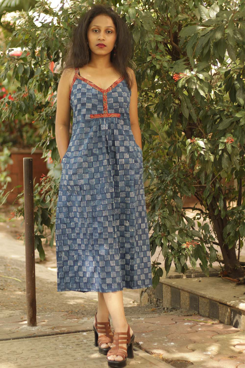 Sunset Soiree Spaghetti Dress- Tetris Tease