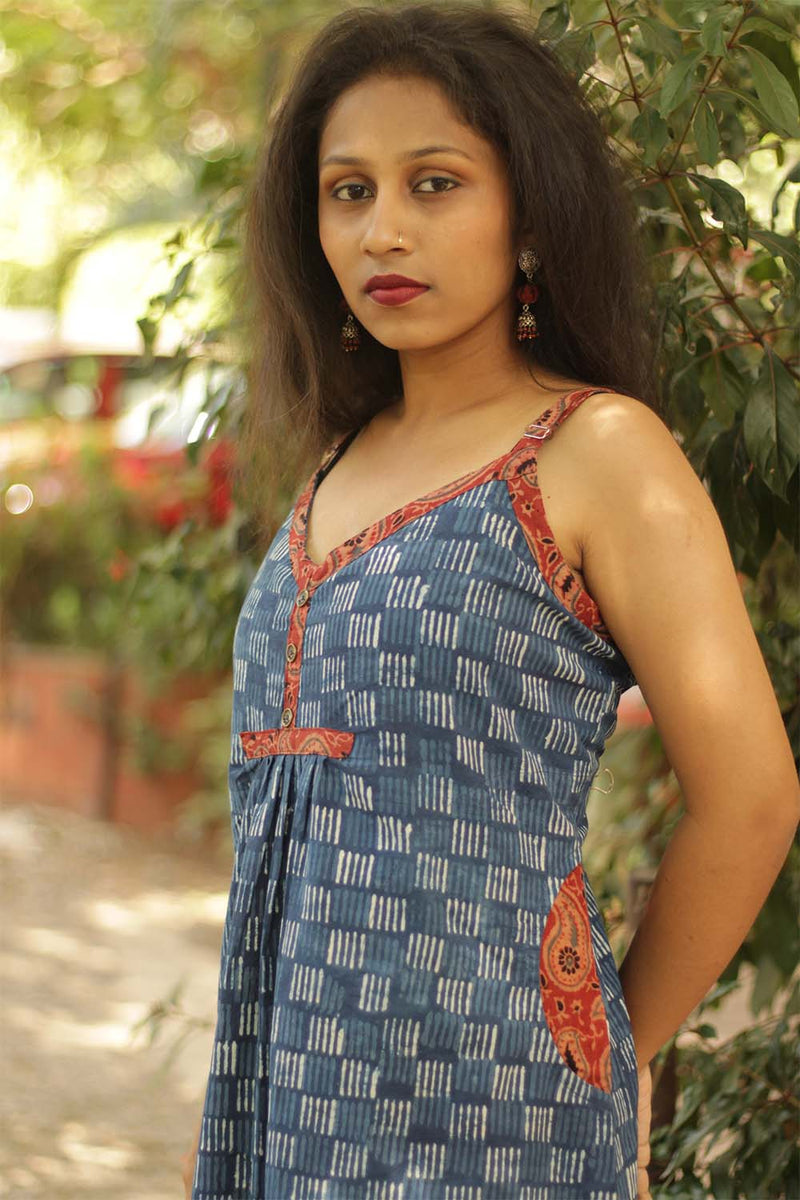 Sunset Soiree Spaghetti Dress- Tetris Tease