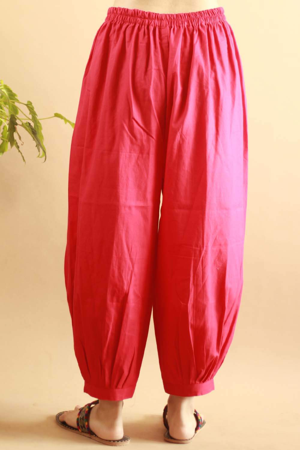 Solid Rouge Harem Pants