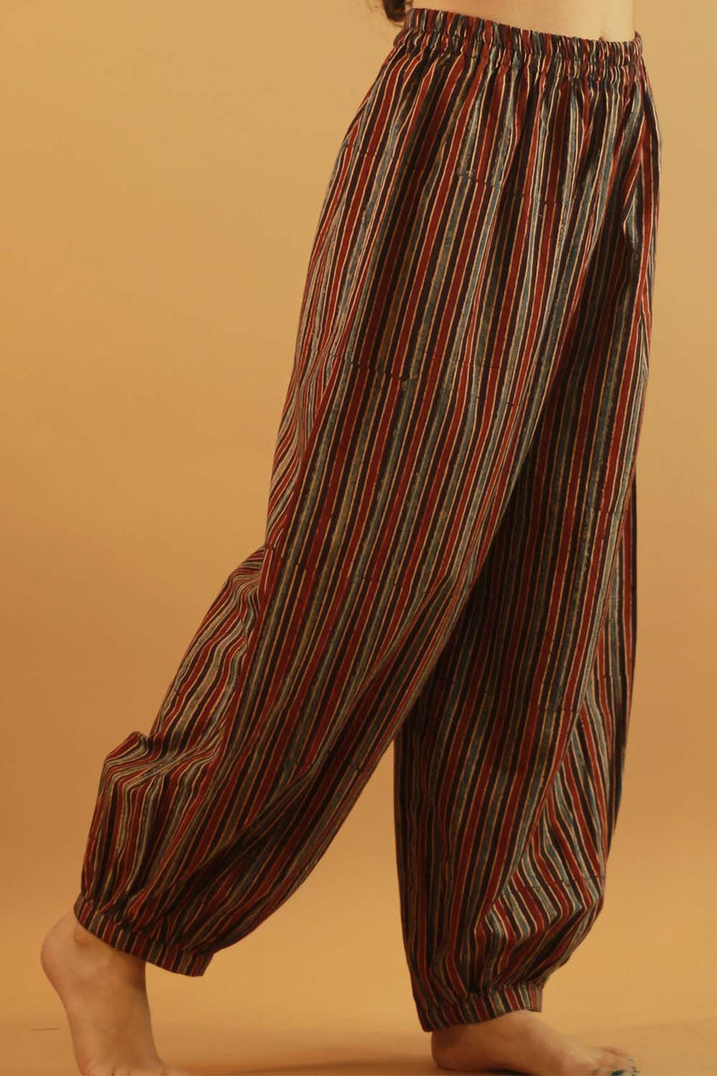 Suhaira | Harem Pants | Red & Black Striped pants