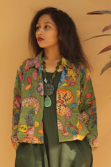 Short Jacket in Pen Kalamkari