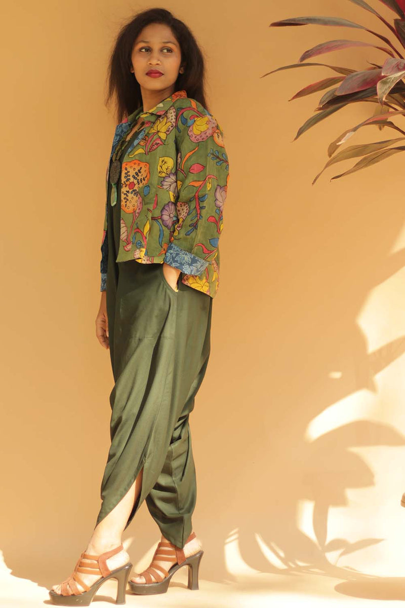 Short Jacket in Pen Kalamkari