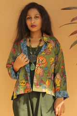 Short Jacket in Pen Kalamkari