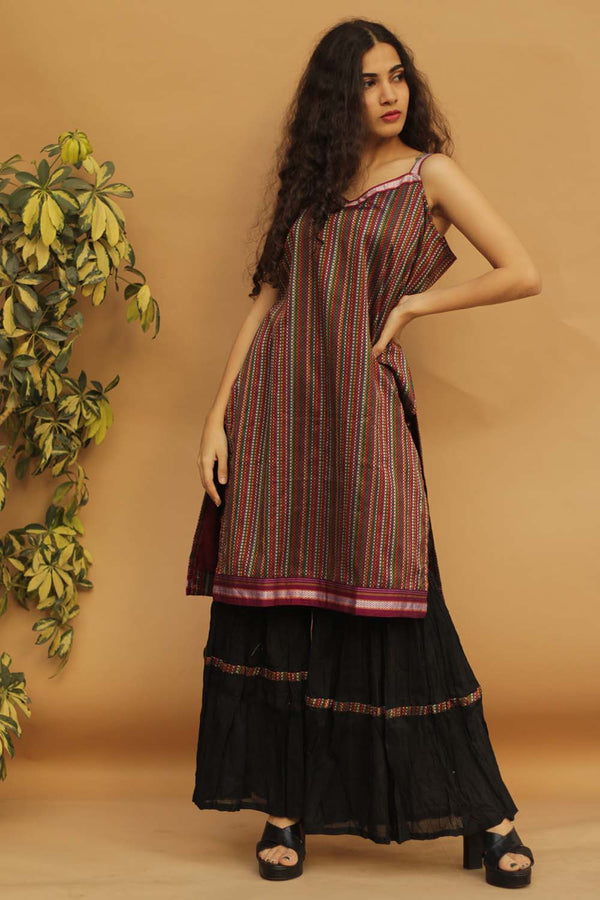 Strappy Short Kurta - Multi Colored Khunn