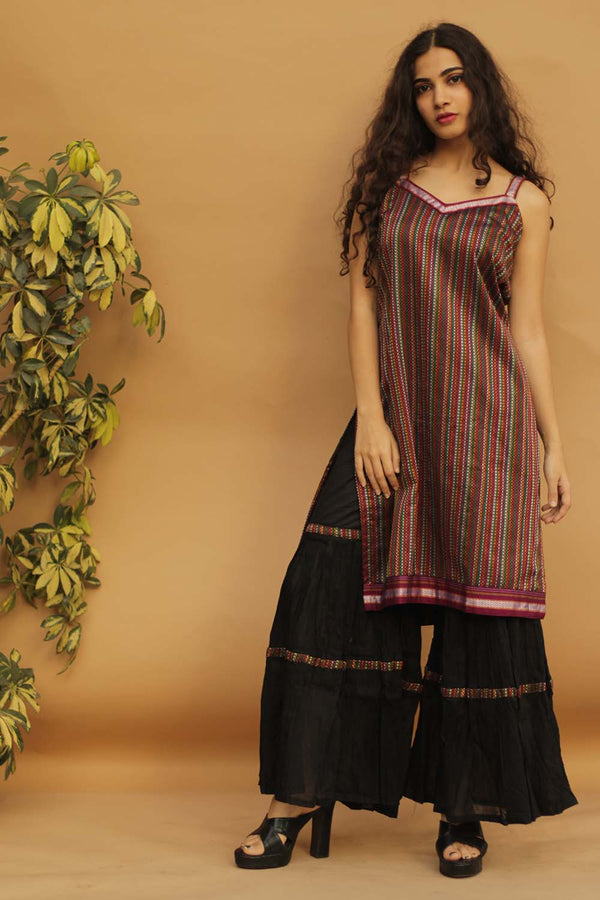 Strappy Short Kurta - Multi Colored Khunn