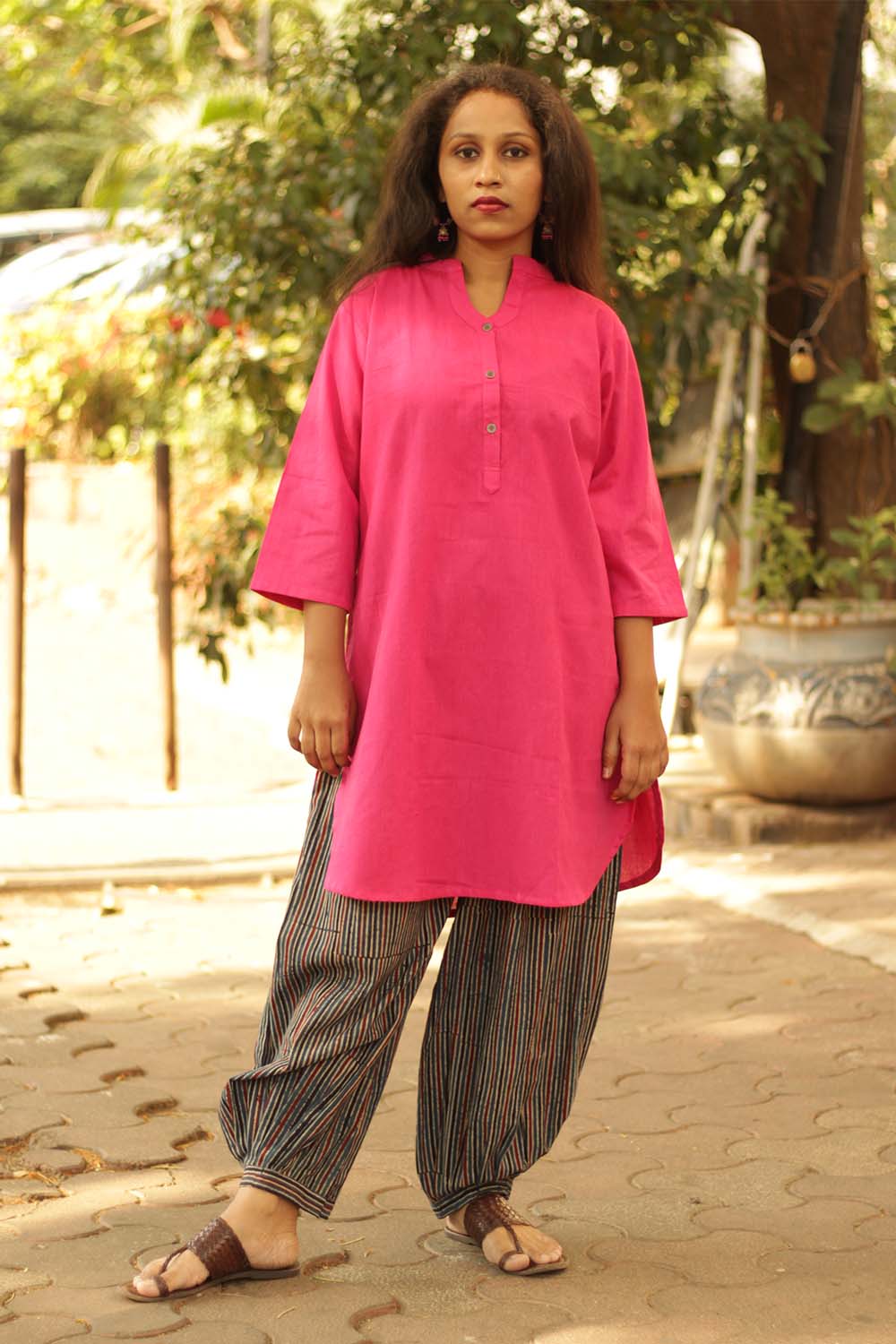 Short Kurta in Fuschia Pink
