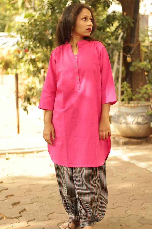 Short Kurta in Fuschia Pink