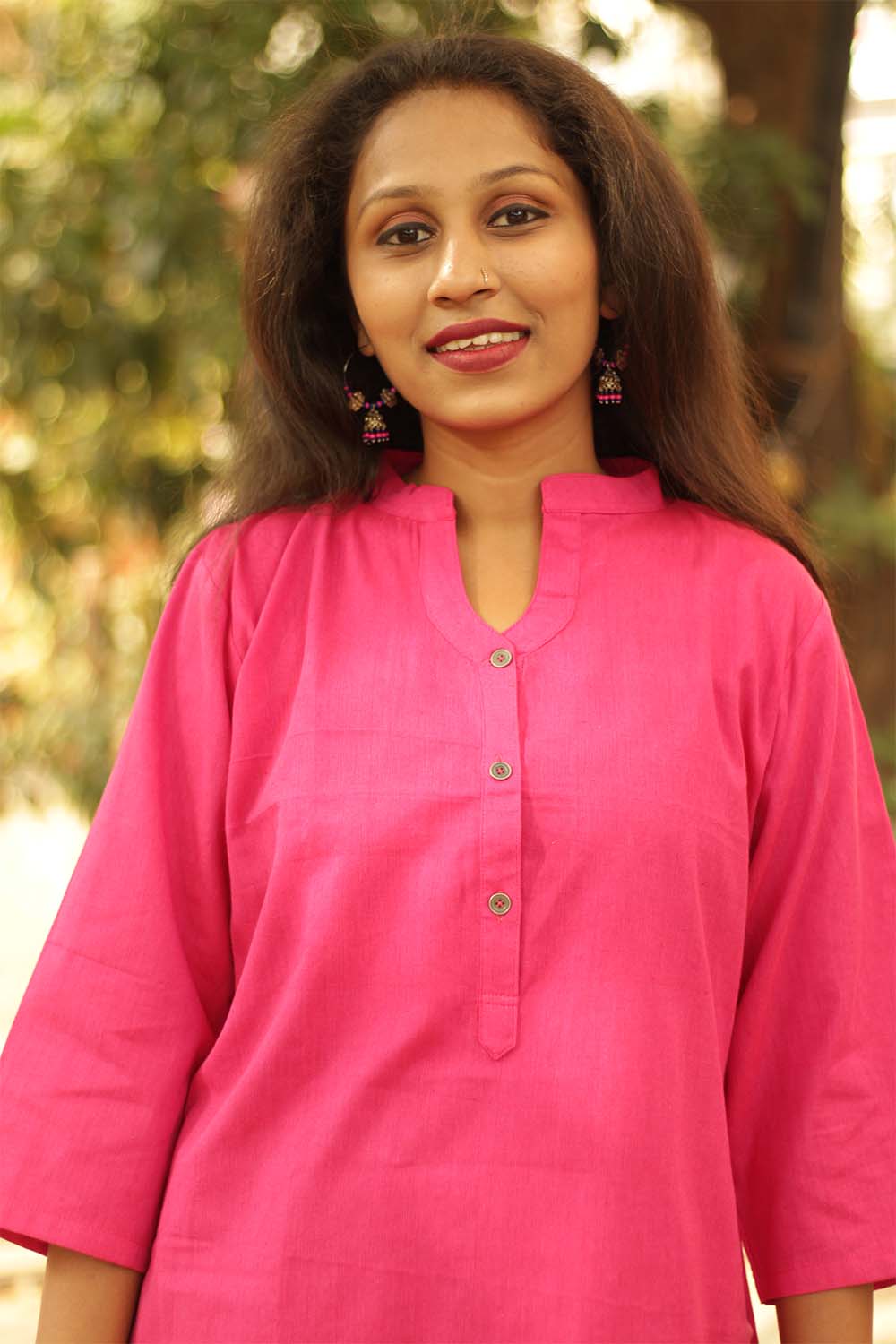 Short Kurta in Fuschia Pink