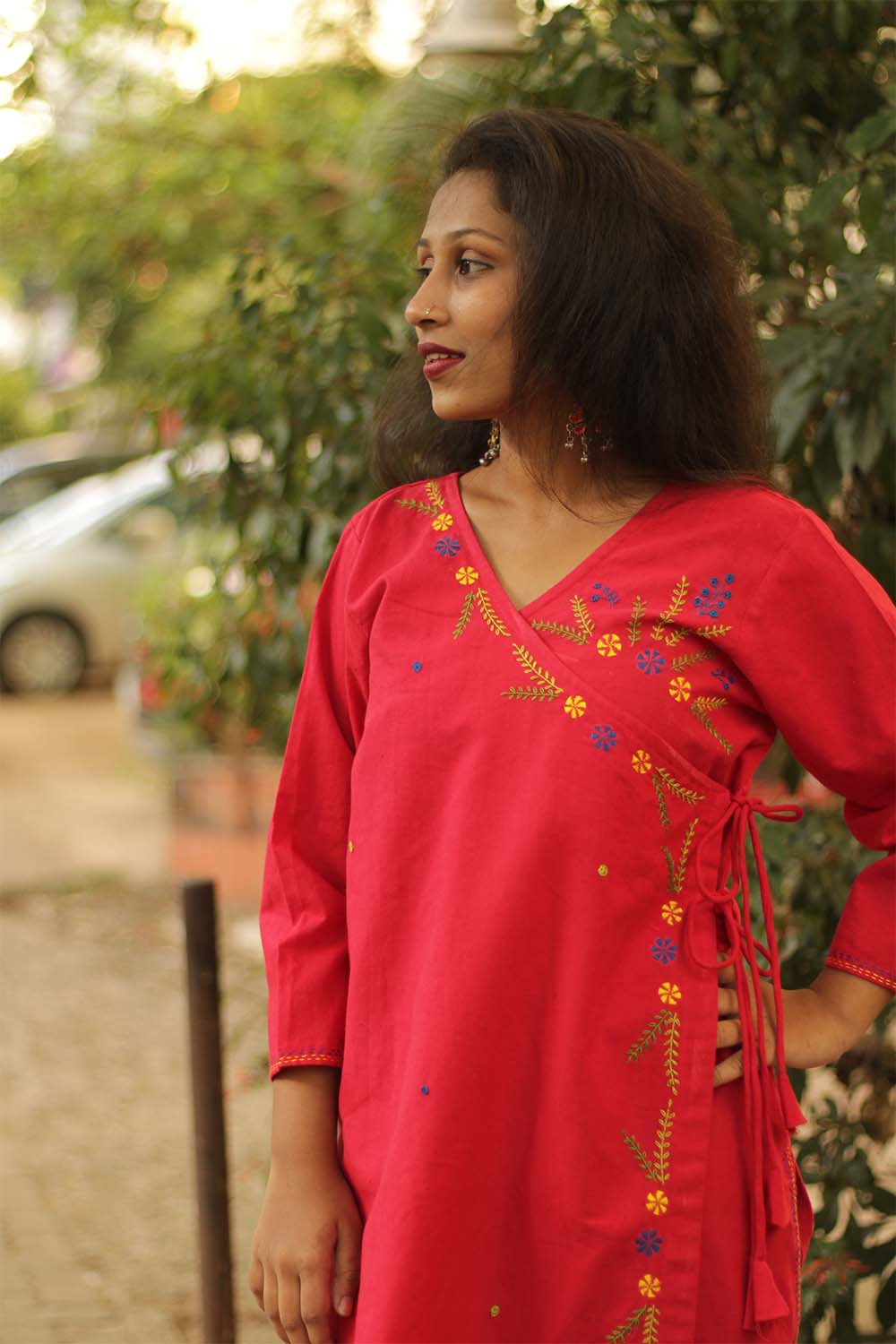 Surkh Zar- Hand Embroidered Angarkha