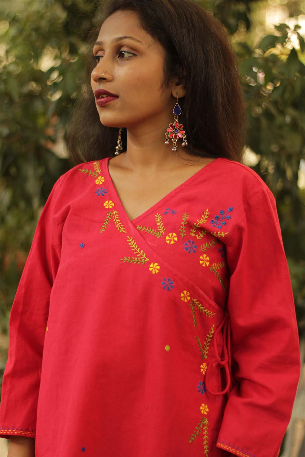 Surkh Zar- Hand Embroidered Angarkha