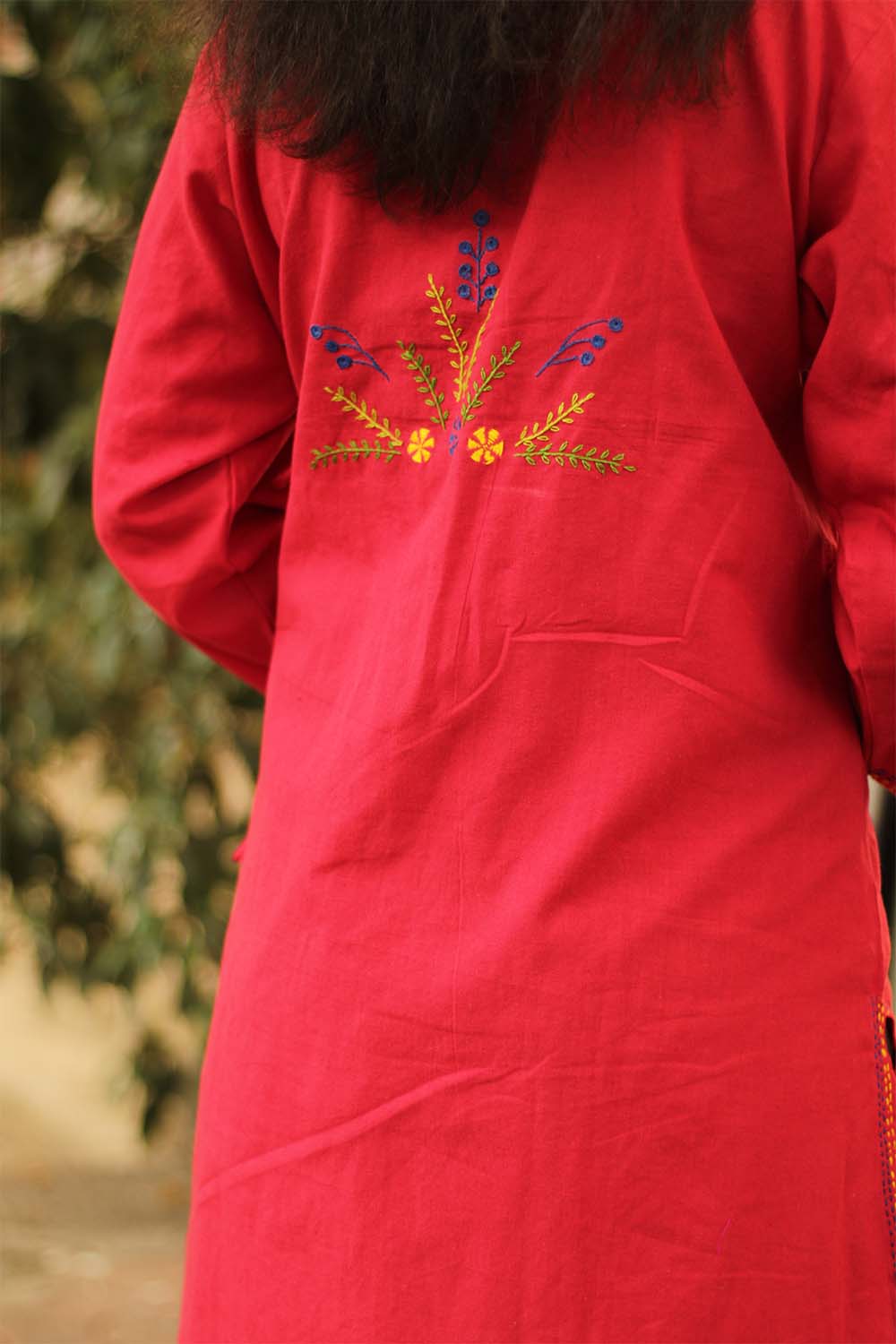 Surkh Zar- Hand Embroidered Angarkha