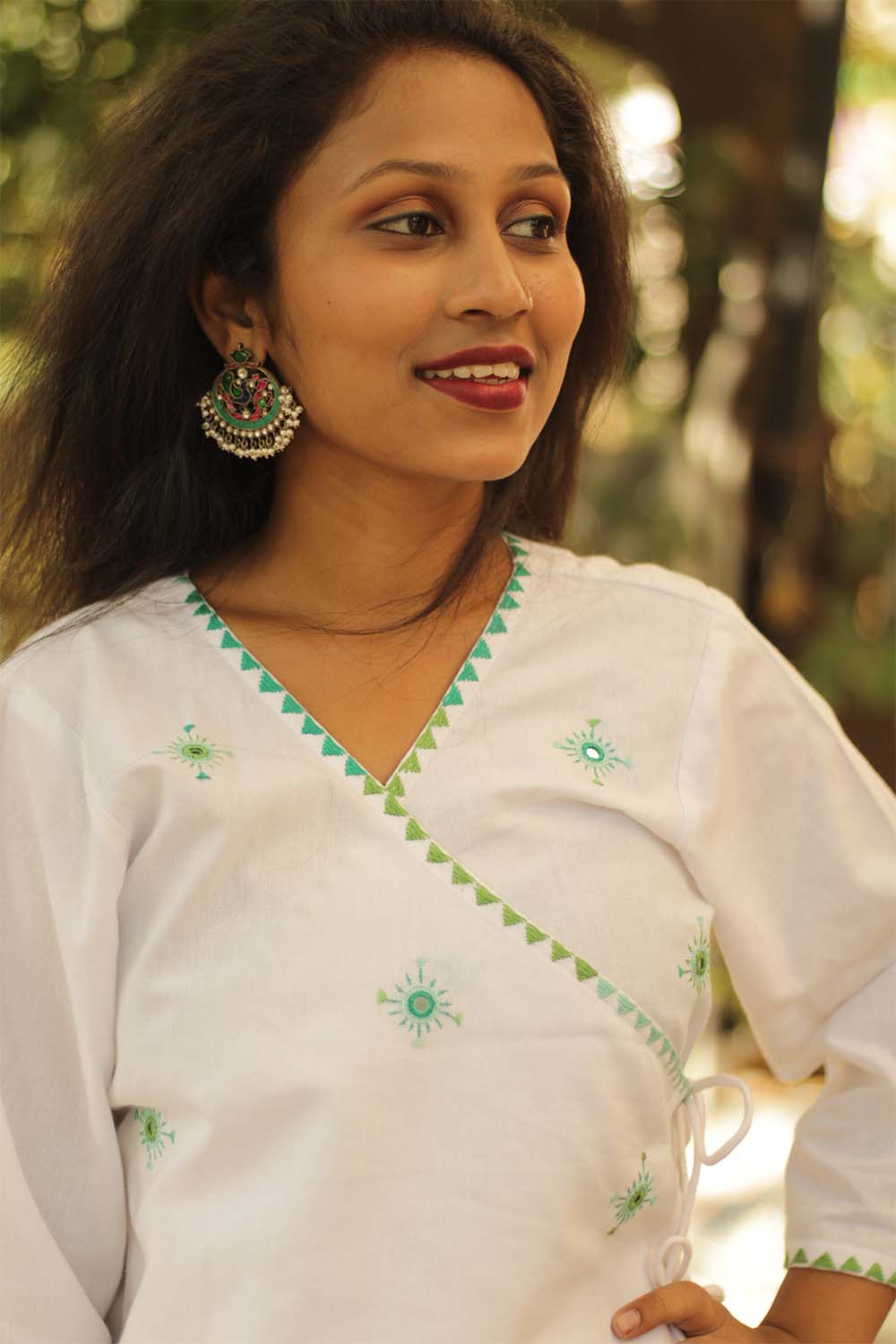 Neela Aasman- Hand Embroidered Angarkha