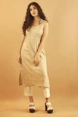 Tussar Silk Kurta- Ivory