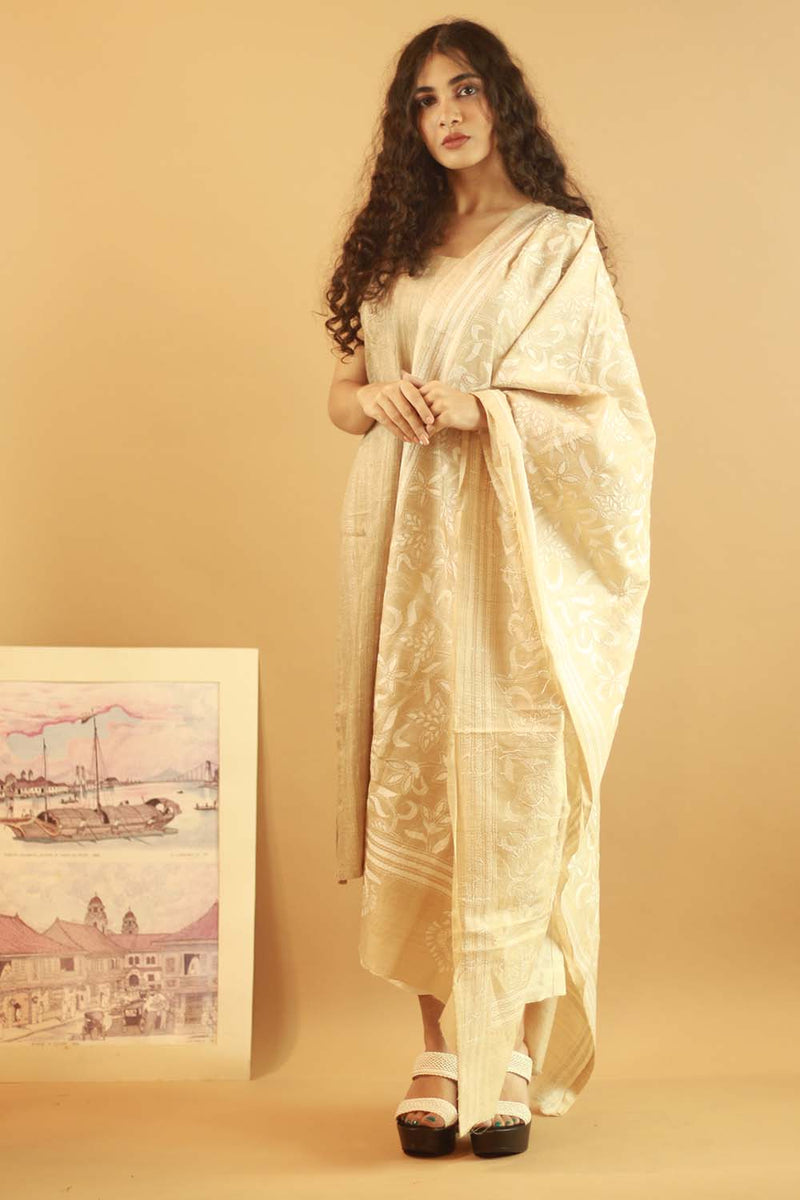 Tussar Silk Kurta- Ivory