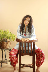 Short Kurta in Baby Blue Linen