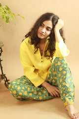Short Kurta in Lemon Yellow Linen
