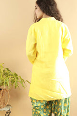 Short Kurta in Lemon Yellow Linen