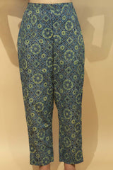 Pranava | Slim Pants |  Green Ajrakh