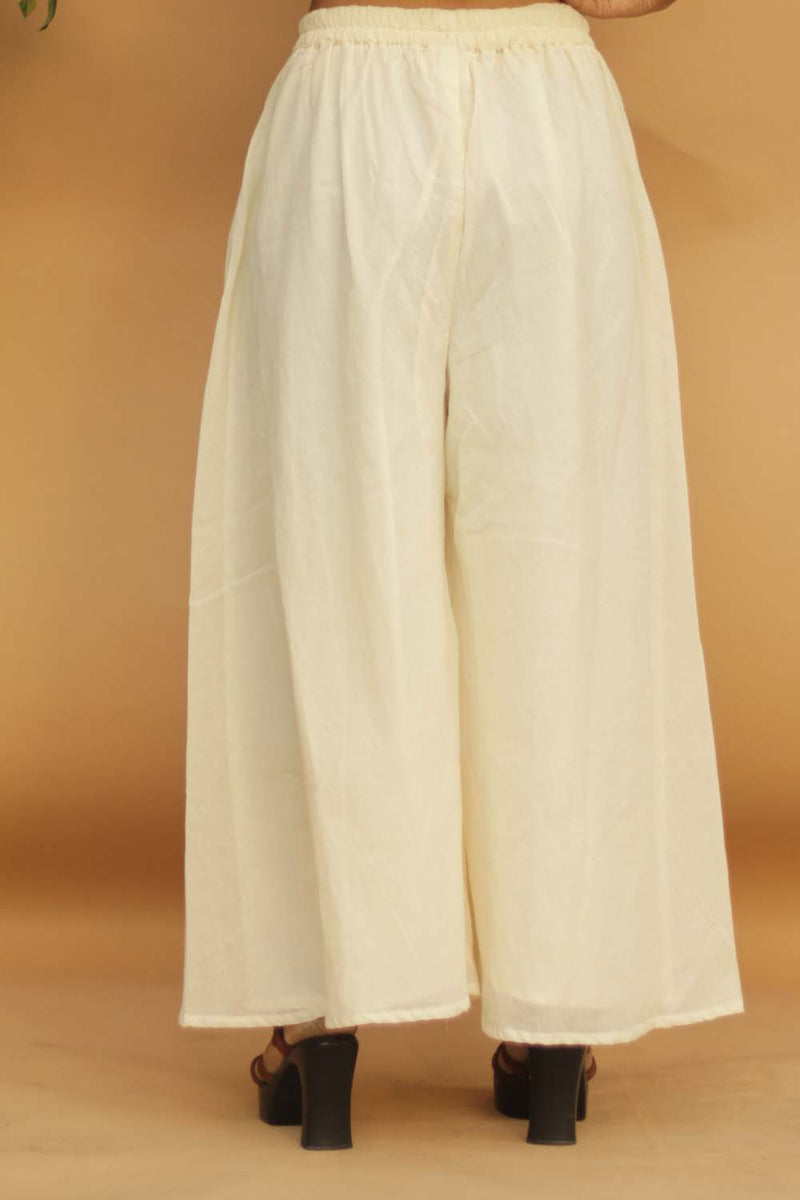 Palazzo Pants in Off White Mul