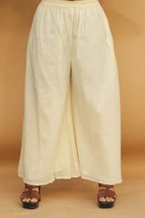 Palazzo Pants in Off White Mul