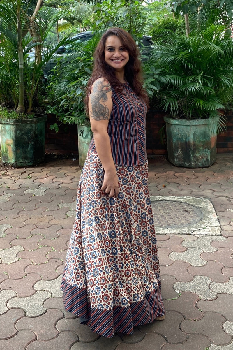 Jaal Ajrakh Long Skirt