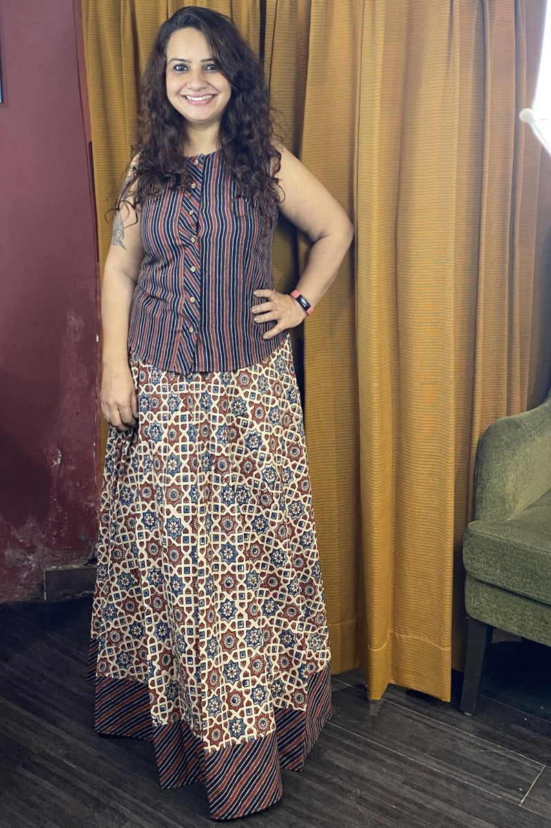 Jaal Ajrakh Long Skirt