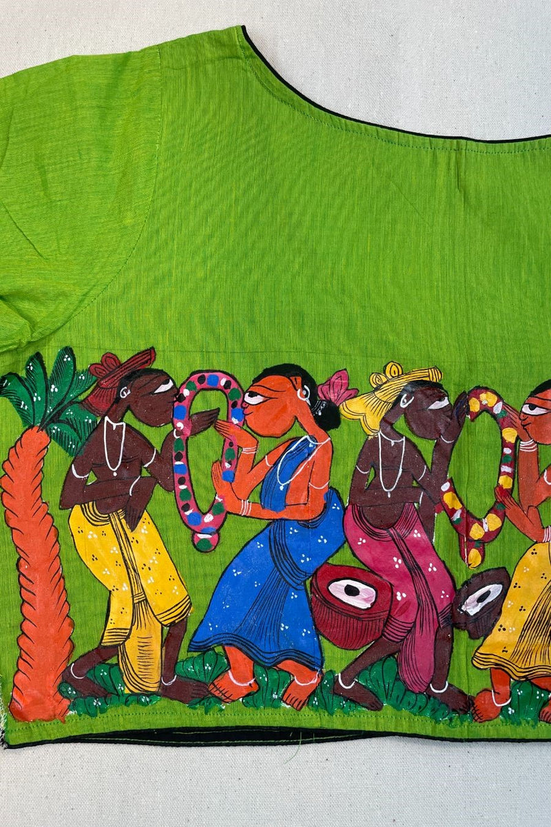 Vivaah Pattachitra Handpainted Unstitched Blouse