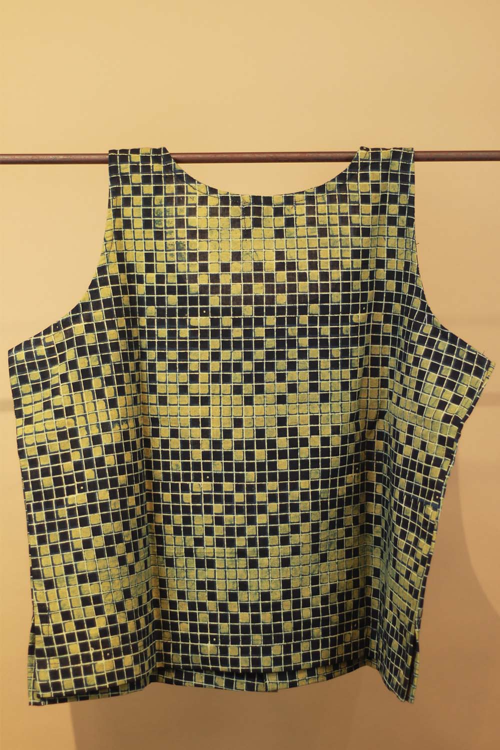 Ajrakh Checks Buttoned Vest