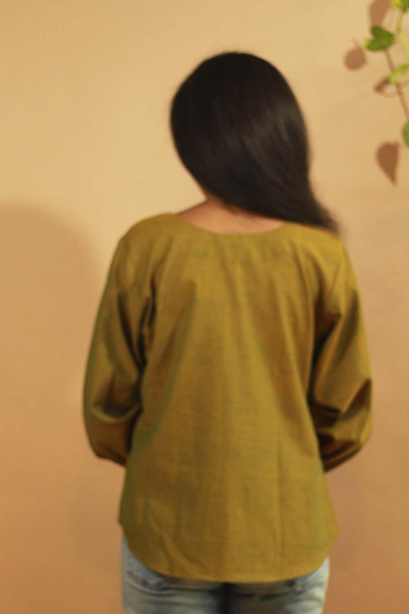 Olive-Khunn Colour Block Top