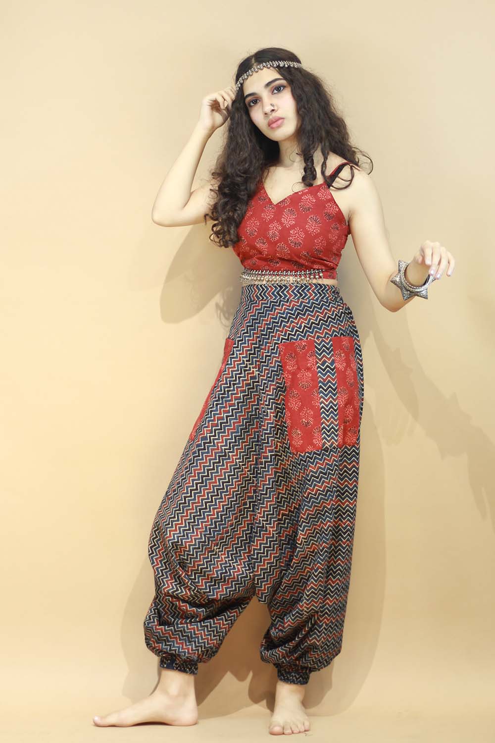 Dhaariyan | Wayfarer | Drop Crotch Pants | Ajrakh Chevron