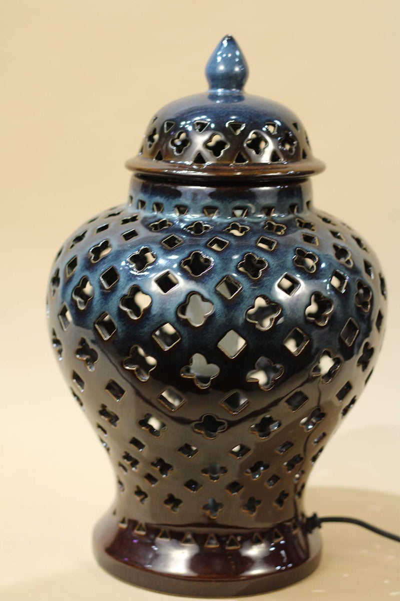 Albarello Ceramic Lamp in Umber