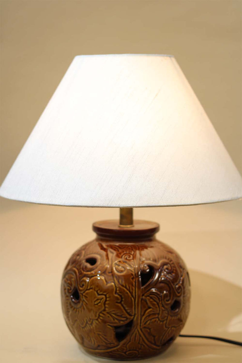 Round Ceramic Lamp in Sienna