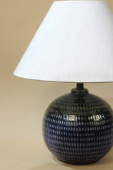 Round Ceramic Lamp in Lapis Lazuli