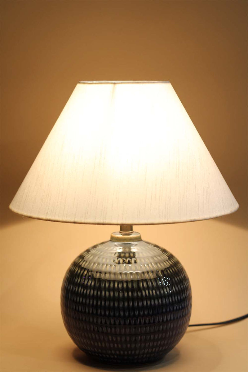 Round Ceramic Lamp in Lapis Lazuli