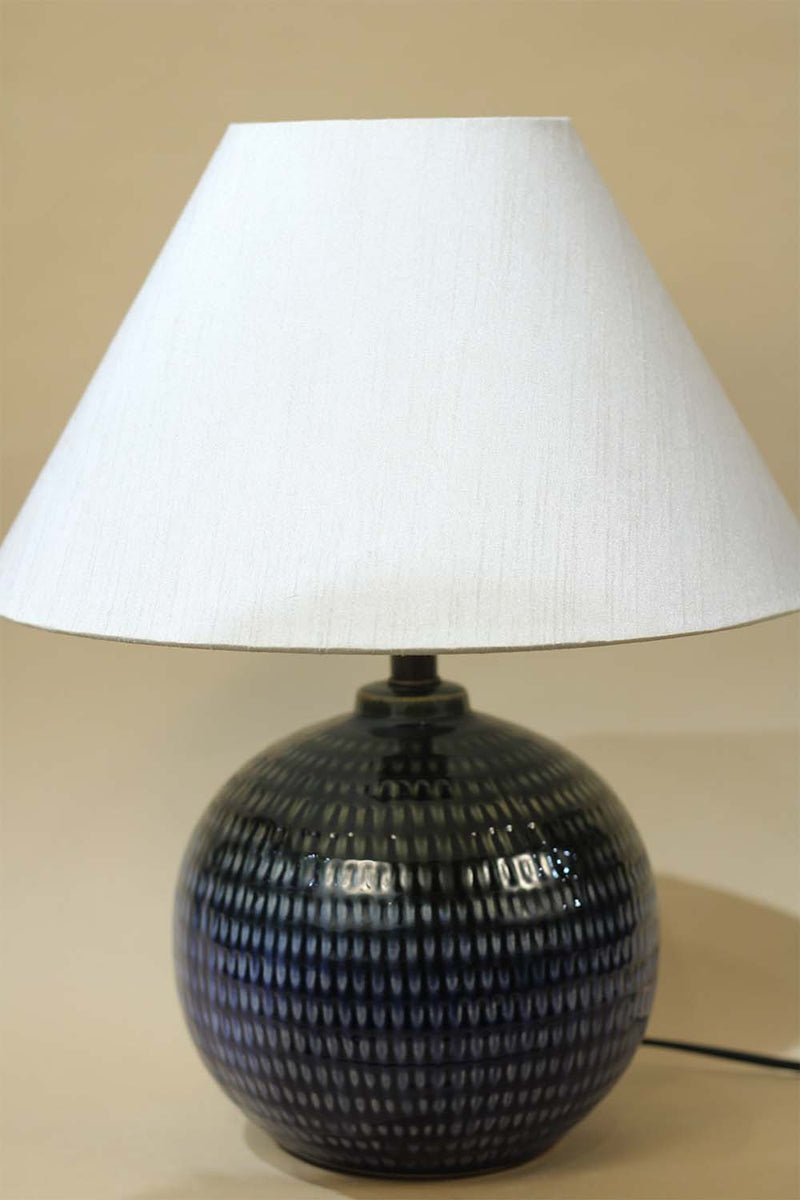 Round Ceramic Lamp in Lapis Lazuli
