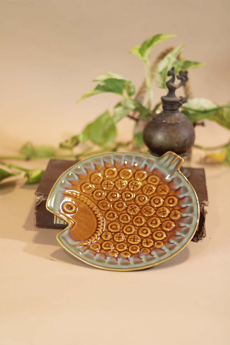 Miramar - Ceramic Platter- Amber