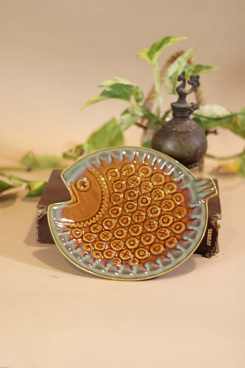 Miramar - Ceramic Platter- Amber